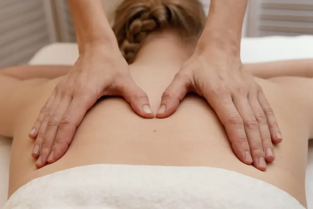 Massagem relaxante às costas em Almada